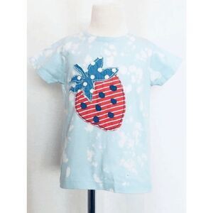Mini Boden 2/3 Tie Dye Strawberry Appliqué Short Sleeve Top Upcycled